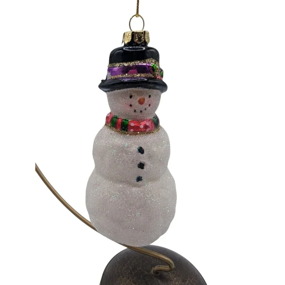 Margaret Cobane Original Designs Snowman Glass Ornament